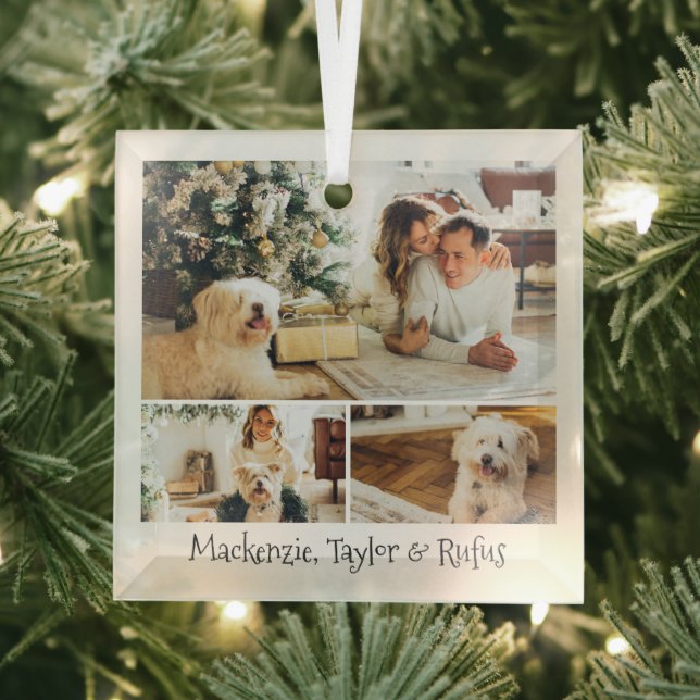 Photo and Text Custom Personalized Glass Ornament (Insitu)