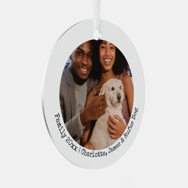 Photo and Text Custom Personalized Metal Ornament (Front Right)