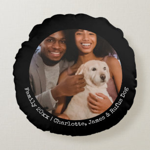 Photo and Text Custom Personalized Round Pillow