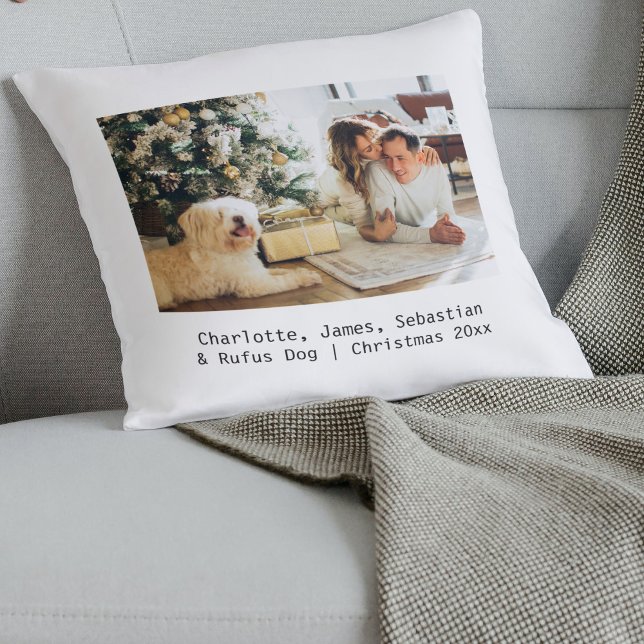 Photo and Text Custom Personalized Throw Pillow (Creator Uploaded)