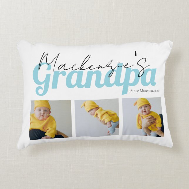 Photo and Text Grandma Custom Personalized Accent Pillow (Front)