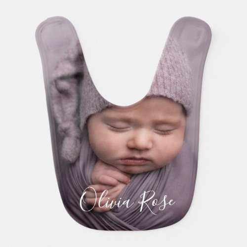 Photo and Text Personalized Baby Bib