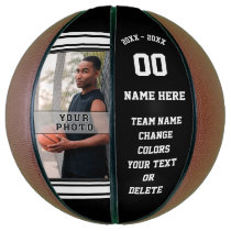 Photo and Text Personalized Basketball Your Color Photo and Text Personalized Basketball Your Color