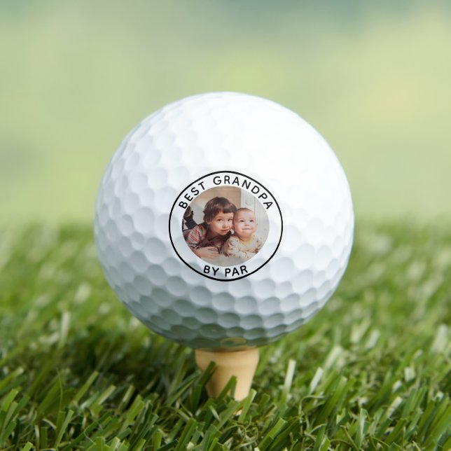 Photo and Text Personalized Best Grandpa by Par Golf Balls (Insitu Tee)