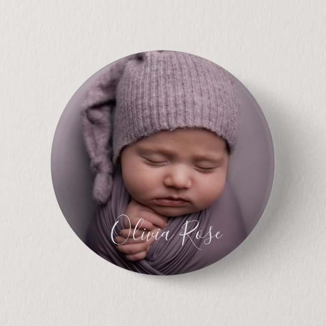 Photo and Text Personalized Button (Front)