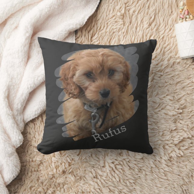 Photo and Text Personalized Throw Pillow (Blanket)