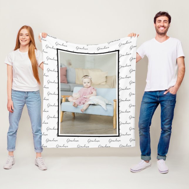 Photo and Text Unique Personalized DIY Custom Fleece Blanket (In Situ)