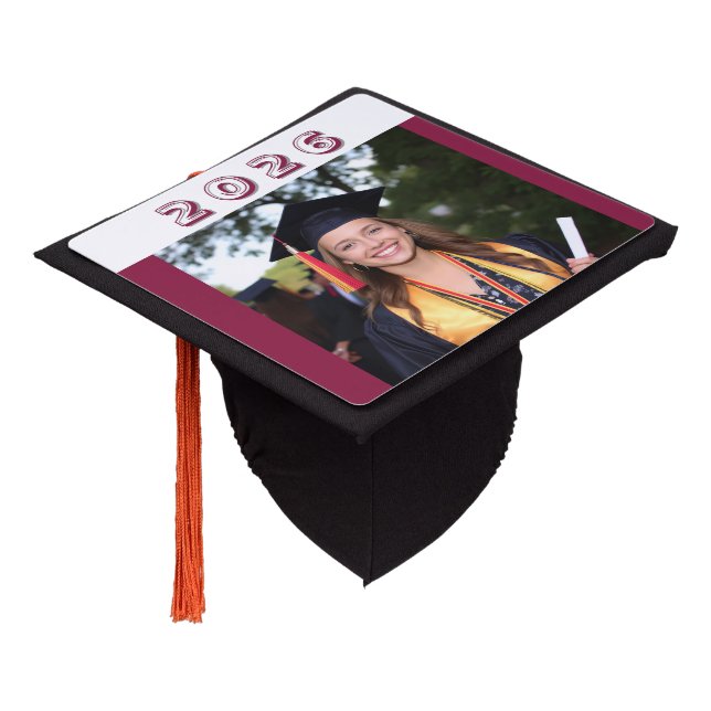 Photo and Year  Graduation Cap Topper (Angled)
