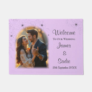 Photo Anemone on Light Lilac Wedding Door Mat