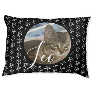 Photo Animal Print Paw Pattern Name Pet Bed