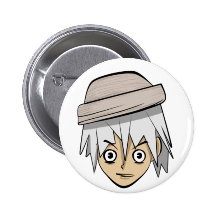 Photo Anime man Pinback Buttons
