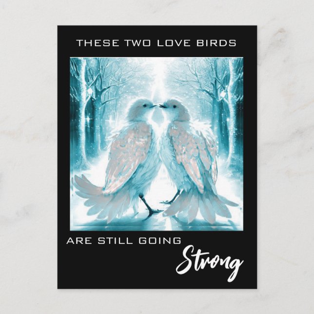 *~* PHOTO Anniversary AP54 Absract  Love Birds Postcard (Front)