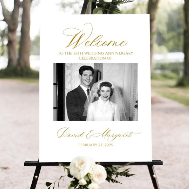Photo Anniversary Welcome sign, 50th Wedding Anniv Foam Board (Creator Uploaded)