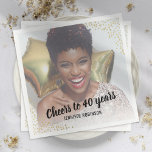 Photo Any Age Birthday Party Napkins<br><div class="desc">Personalized any age birthday party napkins featuring a large photo of the birthday girl / boy,  gold glitter effect corners,  their age,  and name.</div>