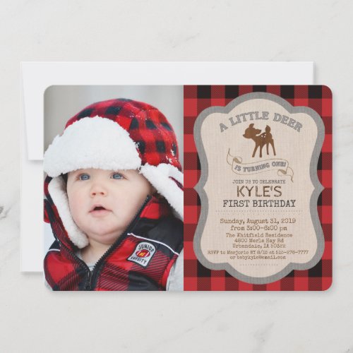 PHOTOANY AGE _ Deer Boy Birthday Invitation