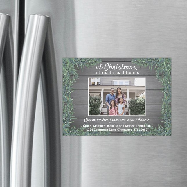 Photo Any Text Holiday Moving Announcement Magnet (Creator Uploaded)