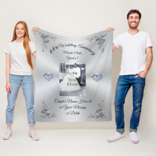 Photo Any YEAR Wedding Anniversary Gift Ideas Fleece Blanket