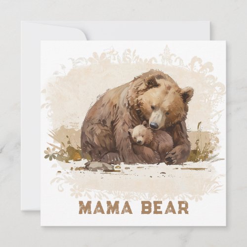  Photo AP72 MAMA BEAR Cub Mothers Day Card 