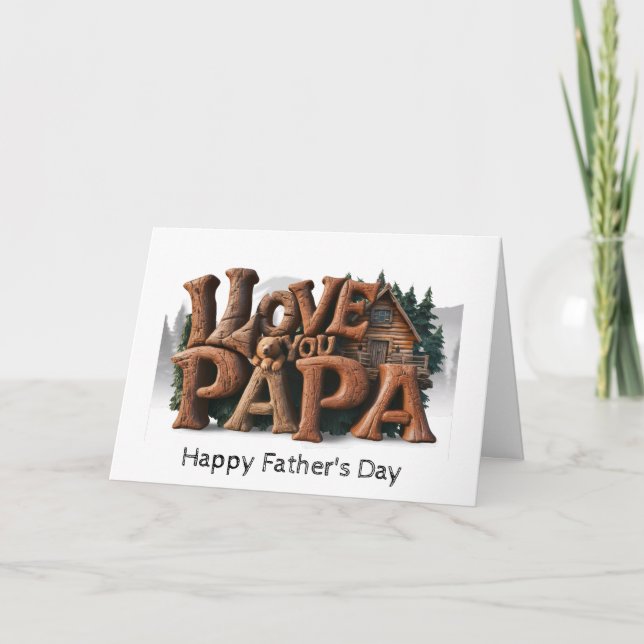 *~* Photo AP86 I LOVE YOU PAPA Father's Day Card  (Front)