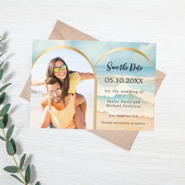 Photo arch beach wedding save the date (Creator Uploaded)