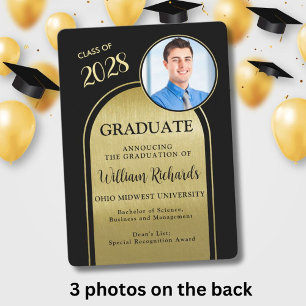 Photo Arch Black Gold Graduation Announcement