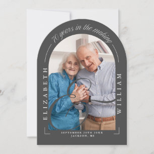 Photo Arch Calligraphy 70th Wedding Anniversary Invitation