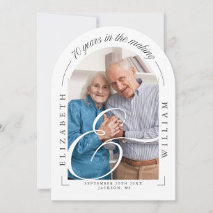 Photo Arch Calligraphy 70th Wedding Anniversary Invitation