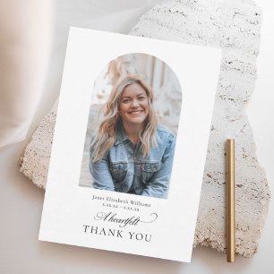 Photo Arch Christian Funeral Thank You Card