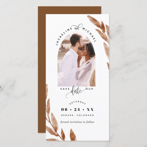 Photo Arch Copper Wedding Save the Date Bookmark