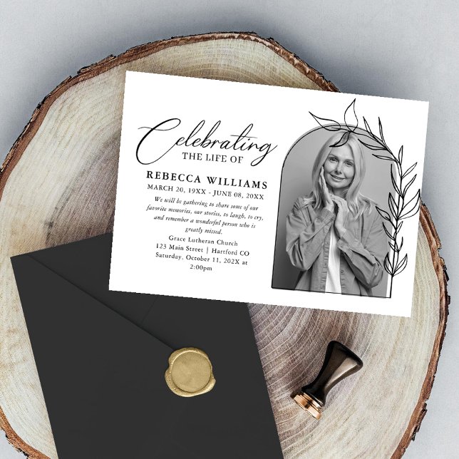 Photo Arch Foliage Celebration of Life  Invitation (Creator Uploaded)