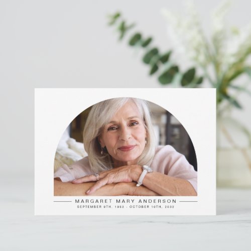 Photo Arch  Funeral Sympathy Thank You Card