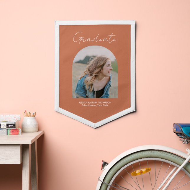 Photo Arch Graduation Terracotta Announcement  Pennant (Insitu 2)