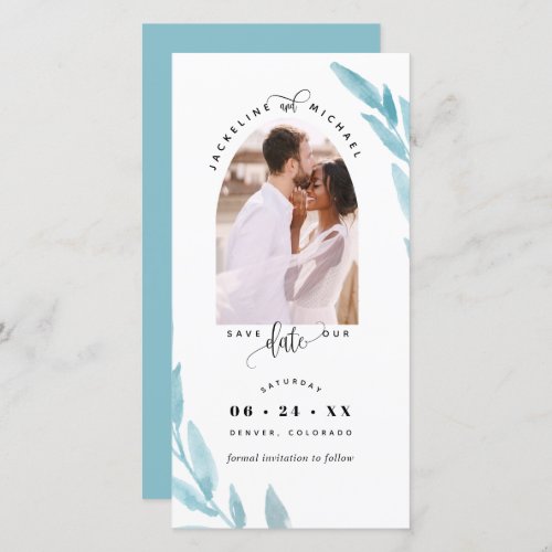 Photo Arch Ice Blue Wedding Save The Date Bookmark
