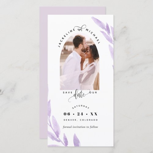 Photo Arch Mauve Wedding Save The Date Bookmark