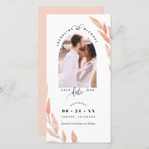 Photo Arch Peach Wedding Save The Date Bookmark