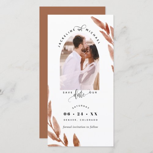 Photo Arch Rust Wedding Save The Date Bookmark