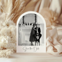 Photo Arch Save The Date Modern Script Wedding