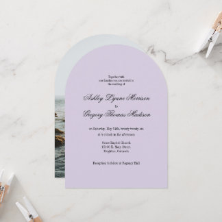 Photo Arch Shaped Lavender Wedding Invitation