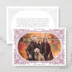 Photo Art Deco Christmas Letterpress Card