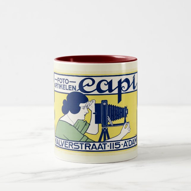 Photo Art Studio, Amsterdam, Vintage Style  Two-Tone Coffee Mug (Center)