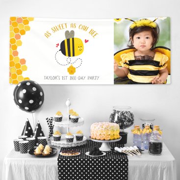 Photo As Sweet As Can Bee Cute Child Birthday Banner