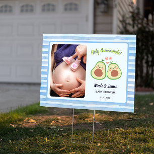 Photo Avocado Gender Neutral Twins Baby Shower Foam Board