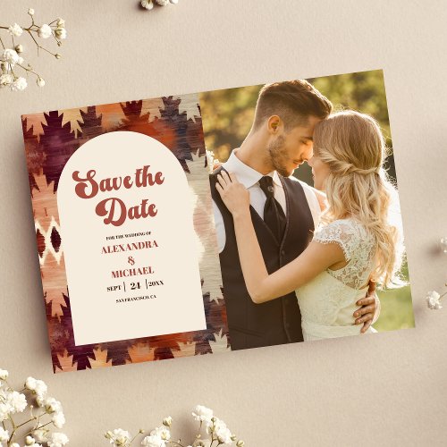 Photo Aztec Tribal Brown Ethnic Western Wedding Save The Date