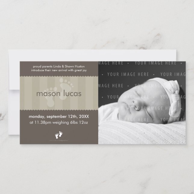 PHOTO BABY ANNOUNCEMENT :: happy feet 8L (Front)