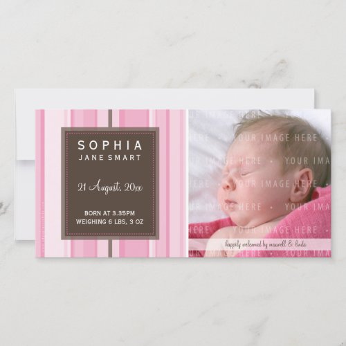 PHOTO BABY ANNOUNCEMENT  smartly striped 2L