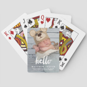 Photo Baby Birth Announcement Poker Cards