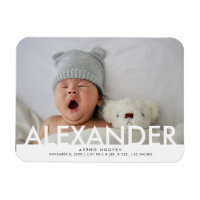 Photo Baby Boy Name Birth Announcement Magnet