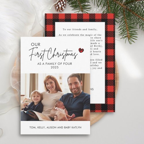 Photo Baby First Christmas Birth Announcement 