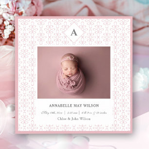 Photo Baby Girl Name Birth Announcement