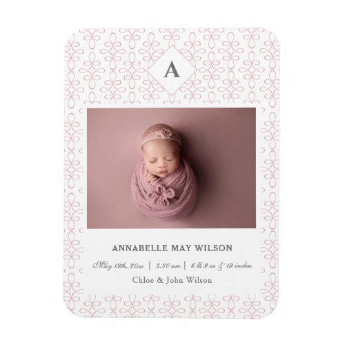 Photo Baby Girl Name Birth Announcement Magnet